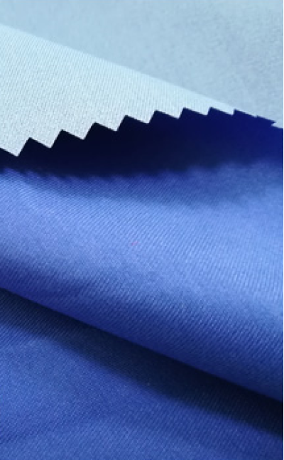 JS-DGAI  斜紋磨毛桃皮絨PU白  戶外防水塗層布料 沖鋒衣棉服裝面料 後面照